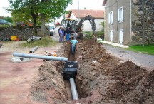 Les travaux d'assainissement dans le hameau de Villeverte